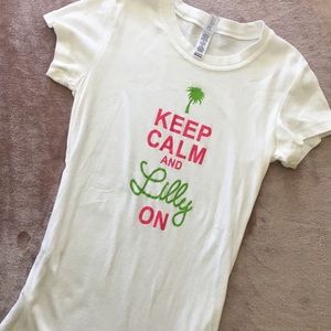Keep Calm Pink Green Girls T-shirt - Sz Med